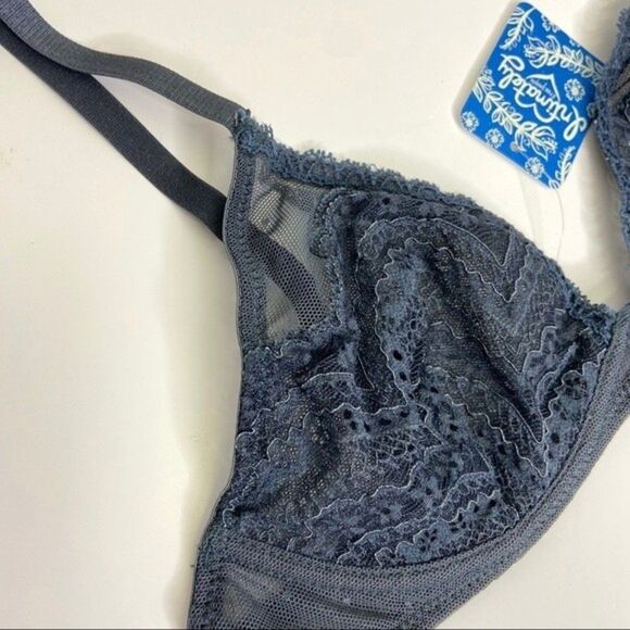 NEW Free People Intimately Embrace Lace Triangle Bra Storm 32C - Picture 4 of 14
